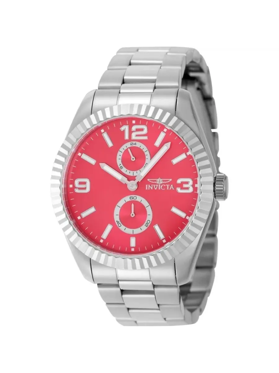 Мужские часы Invicta Specialty Quartz с красным циферблатом 49526 — изображение 1 из 1, оттенок серебряный