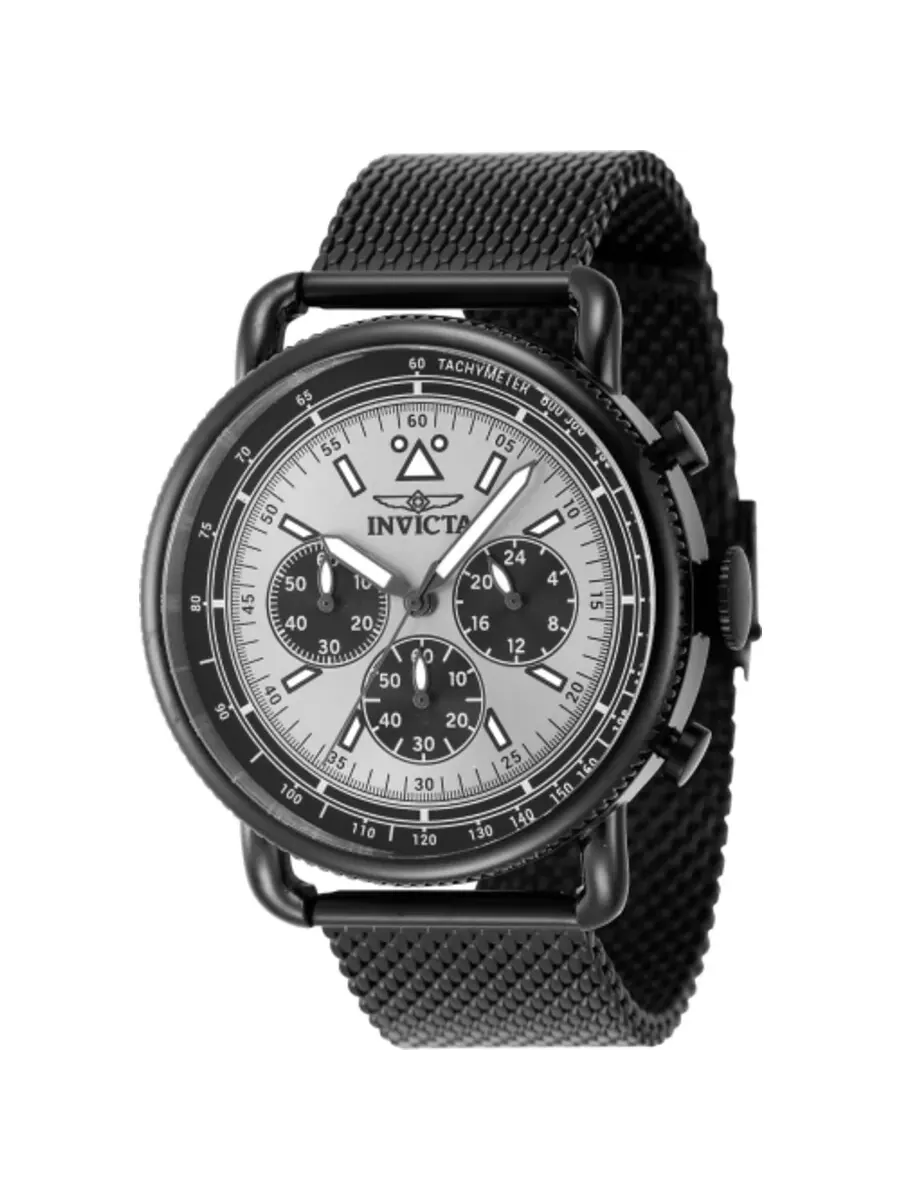 Мужские часы Invicta Speedway Zager Exclusive Chronograph Quartz с серебряным циферблатом, модель 47362 — изображение 1 из 1