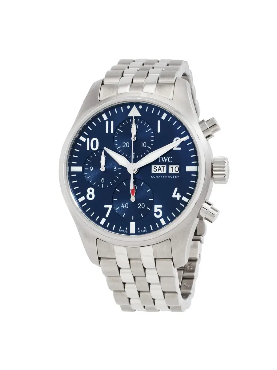 Мужские часы IWC Pilot Chronograph 41 Automatic с синим циферблатом IW388102 — изображение 1 из 3, оттенок серебряный