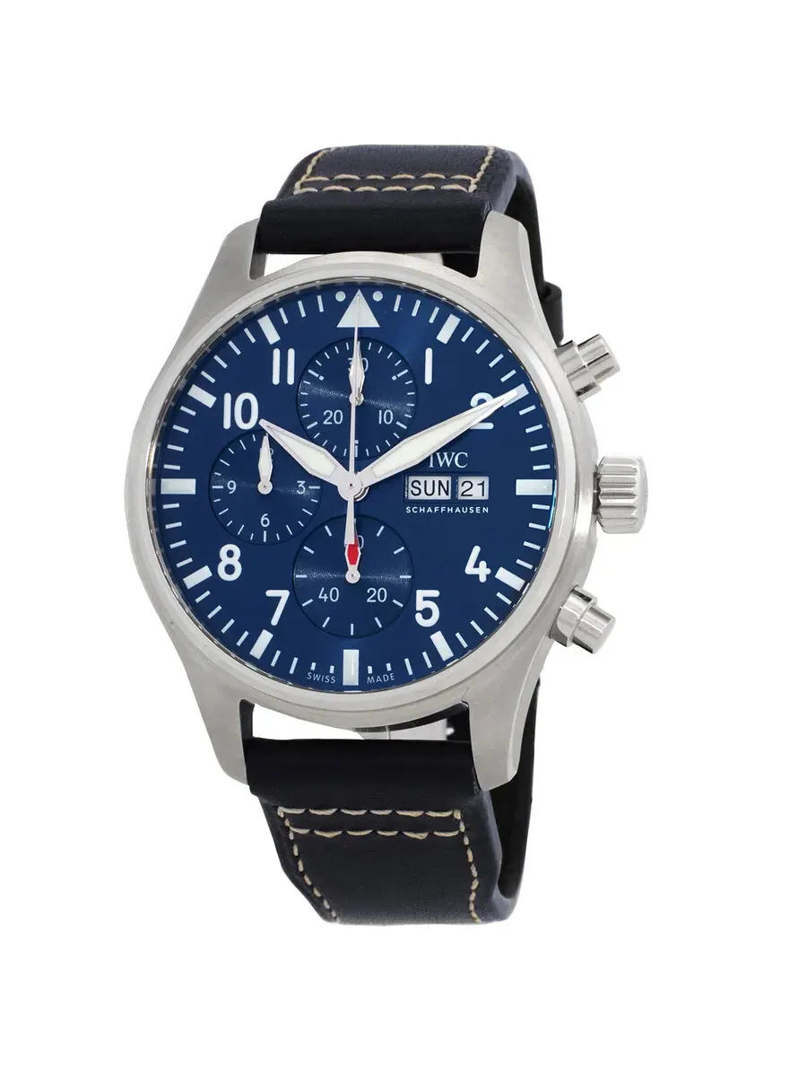 Мужские часы IWC Pilots Chronograph Automatic с синим циферблатом IW378003 — изображение 1 из 3, оттенок серебряный