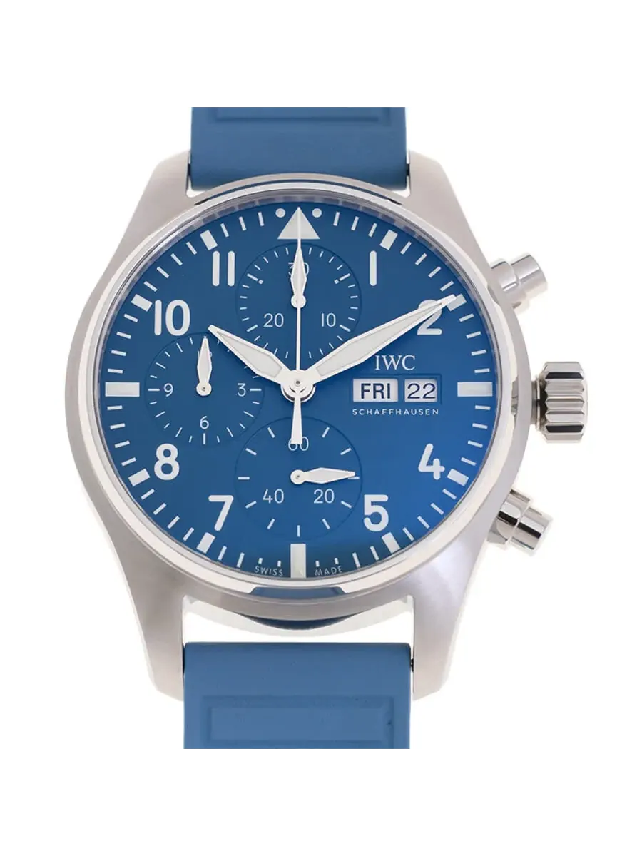 Мужские часы IWC Pilots Chronograph Automatic с синим циферблатом IW388117 — изображение 1 из 5, оттенок серебряный