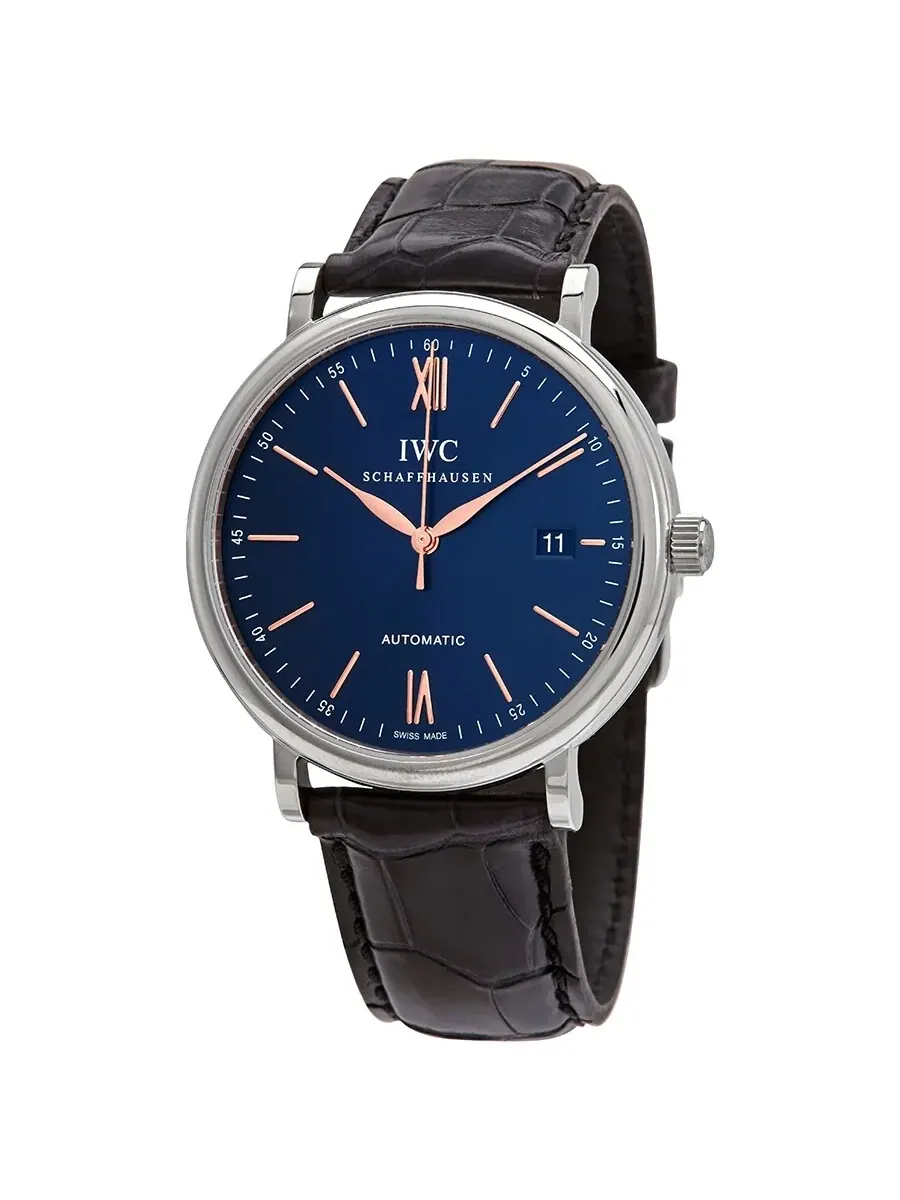 Мужские часы IWC Portofino Automatic с синим циферблатом IW356523 — серебристый