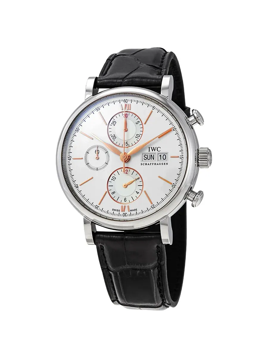 Мужские автоматические часы IWC Portofino Chronograph с серебристым циферблатом IW391031 — изображение 1 из 3