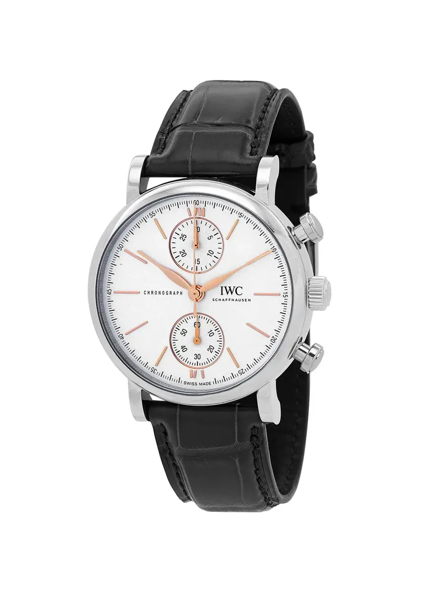 Мужские часы IWC Portofino Chronograph Automatic с серебристым циферблатом IW391406 — изображение 1 из 5, оттенок серебряный
