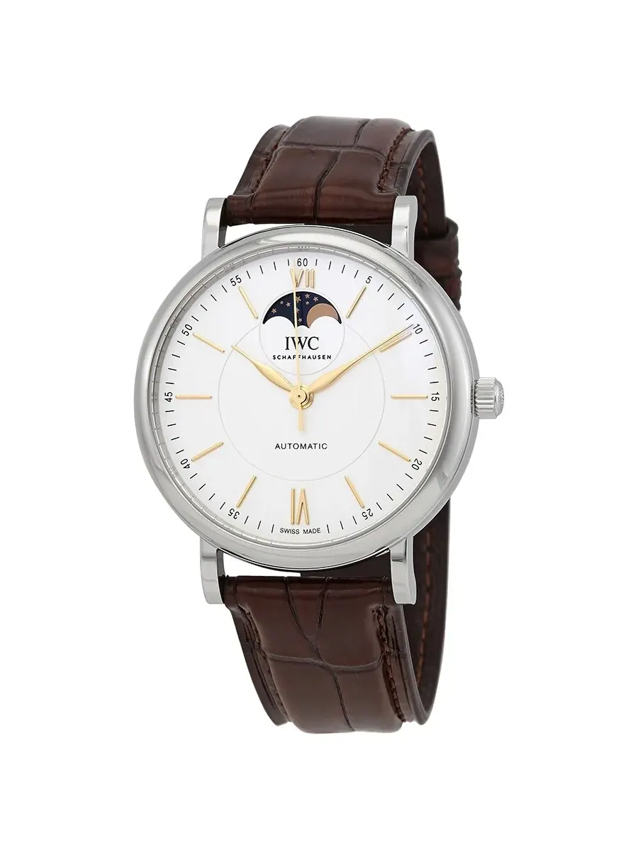 Мужские автоматические часы IWC Portofino Moon Phase с серебристым циферблатом IW459401 — изображение 1 из 3