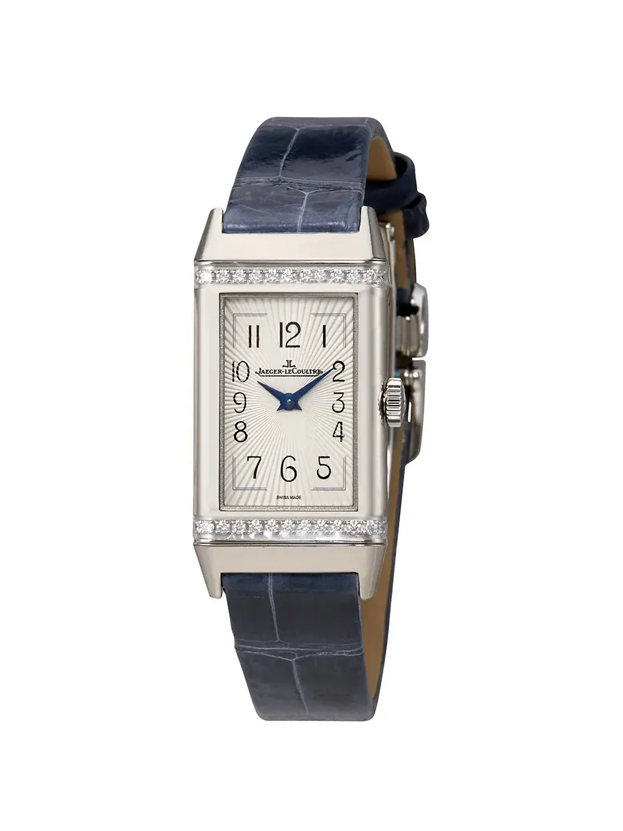 Женские часы Jaeger LeCoultre Reverso с серебристым циферблатом и бриллиантами Q3288420 — серебристый