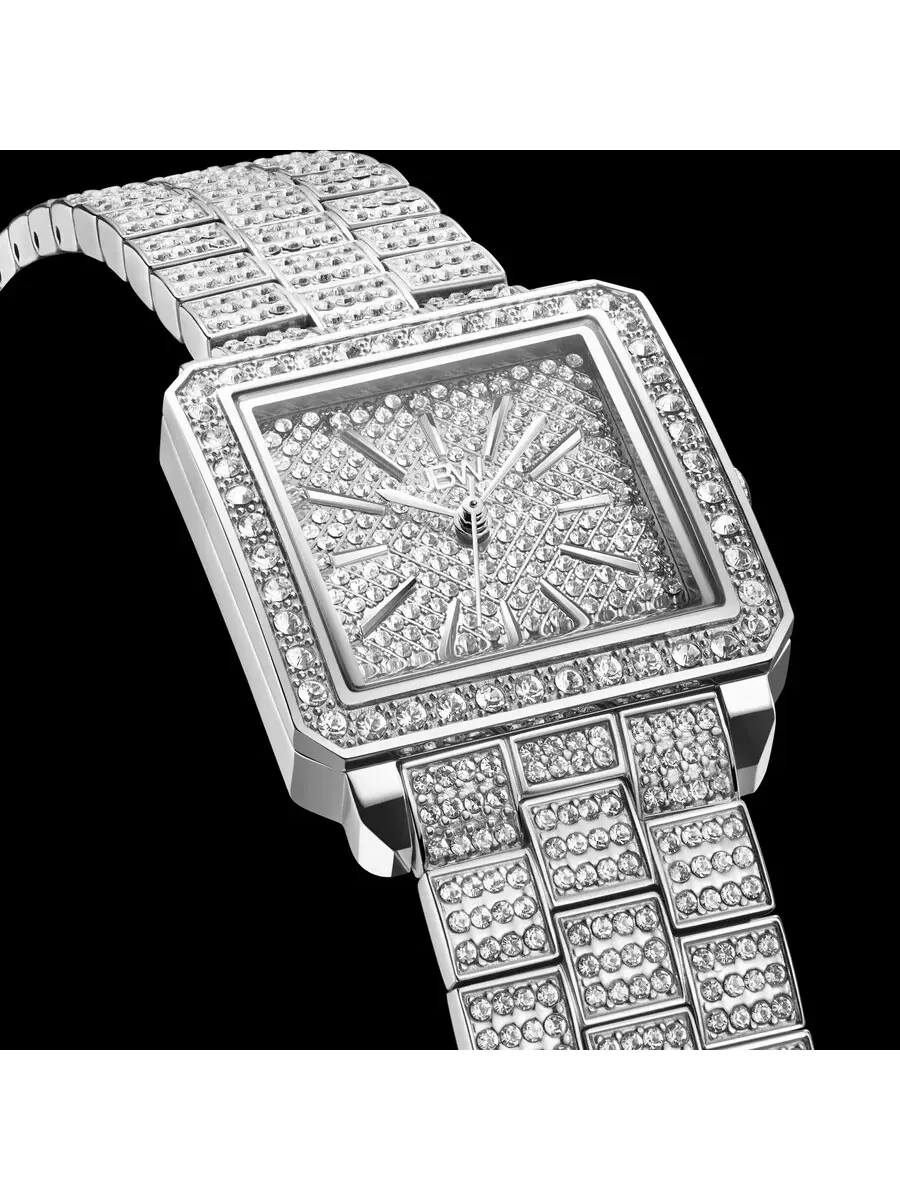 Женские часы JBW Cristal Quartz с бриллиантом, кварцевым механизмом, серебристым циферблатом J6386C — изображение 5 из 7