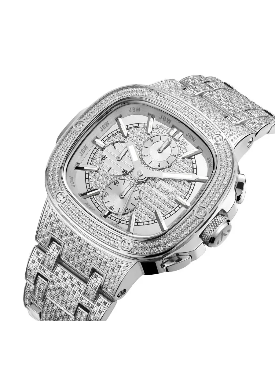 Мужские часы JBW Platinum Series Chronograph с серебристым циферблатом PS545B — изображение 2 из 7, оттенок серебряный