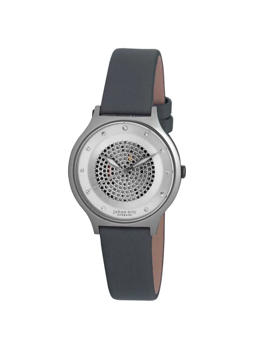 Женские часы Johan Eric Orstead Round Black IP Steel Silver Sunray Dial с кристаллами Swarovski JE1600-04-001.3