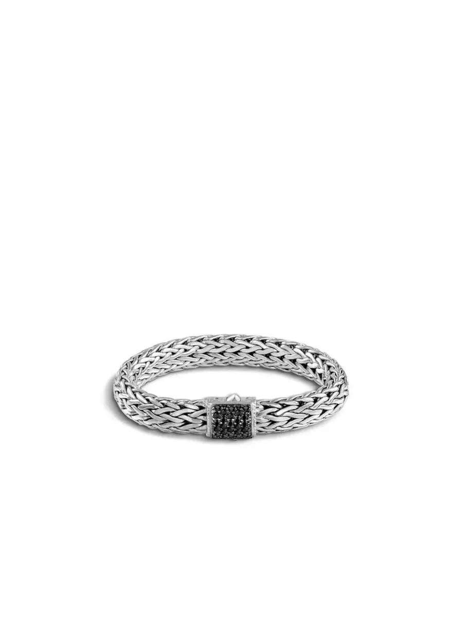 Браслет John Hardy Classic Chain с черным сапфиром из серебра 925 пробы, большой - Bbs94052blsxm — серебристый