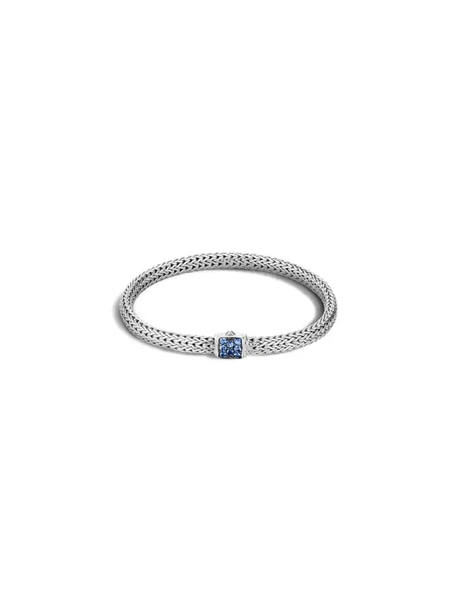 Браслет John Hardy Classic Chain с синим сапфиром из серебра 925 пробы - Bbs96002bspxum — серебристый