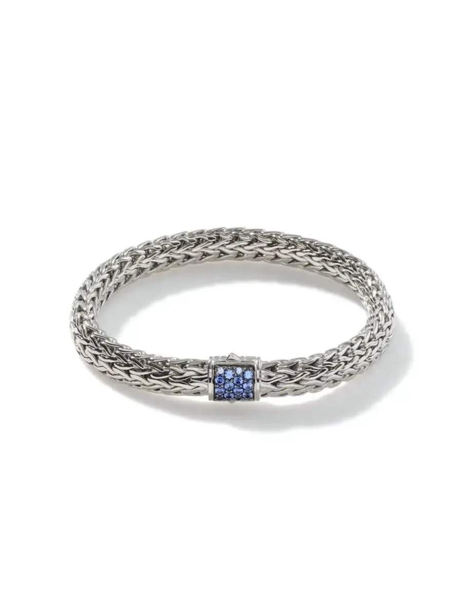 Браслет John Hardy Classic Chain с синим сапфиром из серебра 925 пробы - Bbs90409bspxum — серебристый