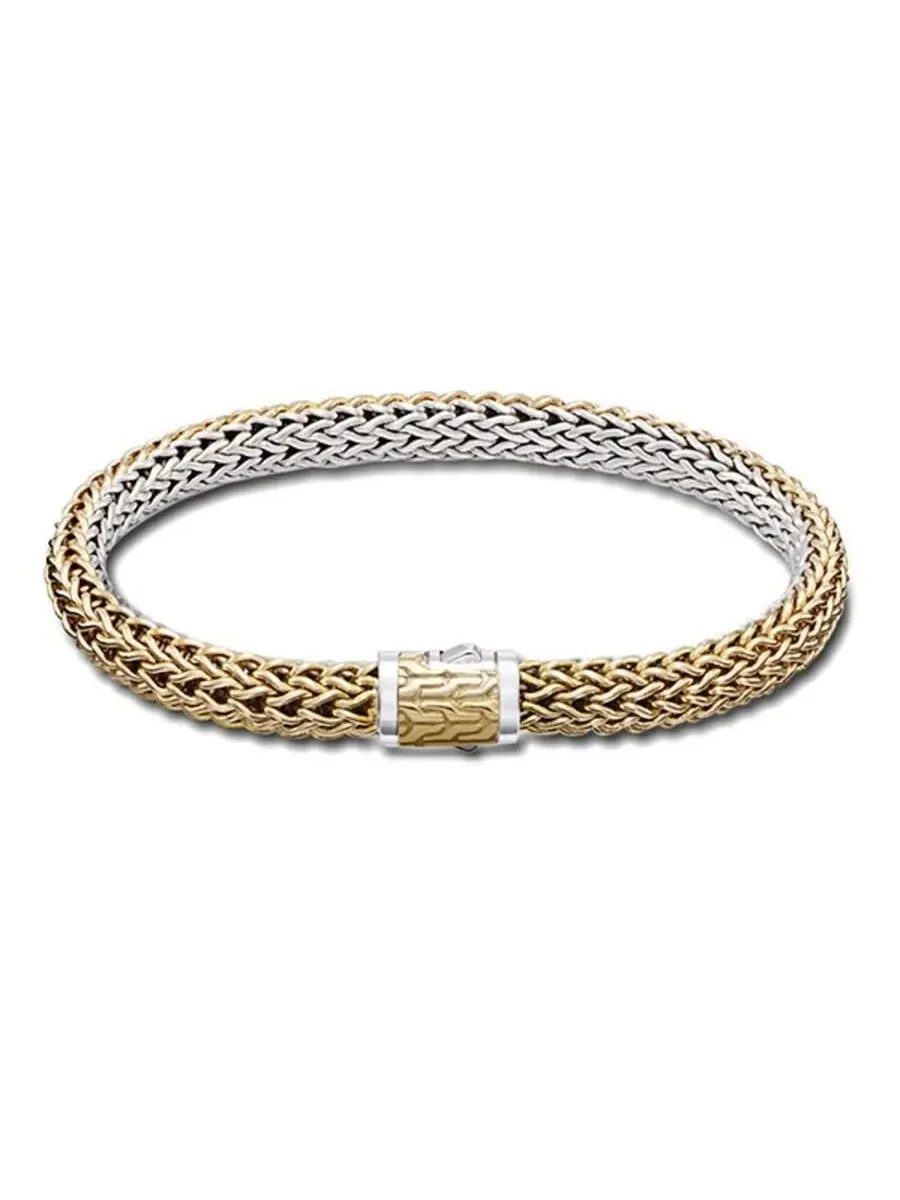 Браслет John Hardy Classic Chain из золота и серебра 6,5 мм с двухсторонним значком - BZ904RVXM