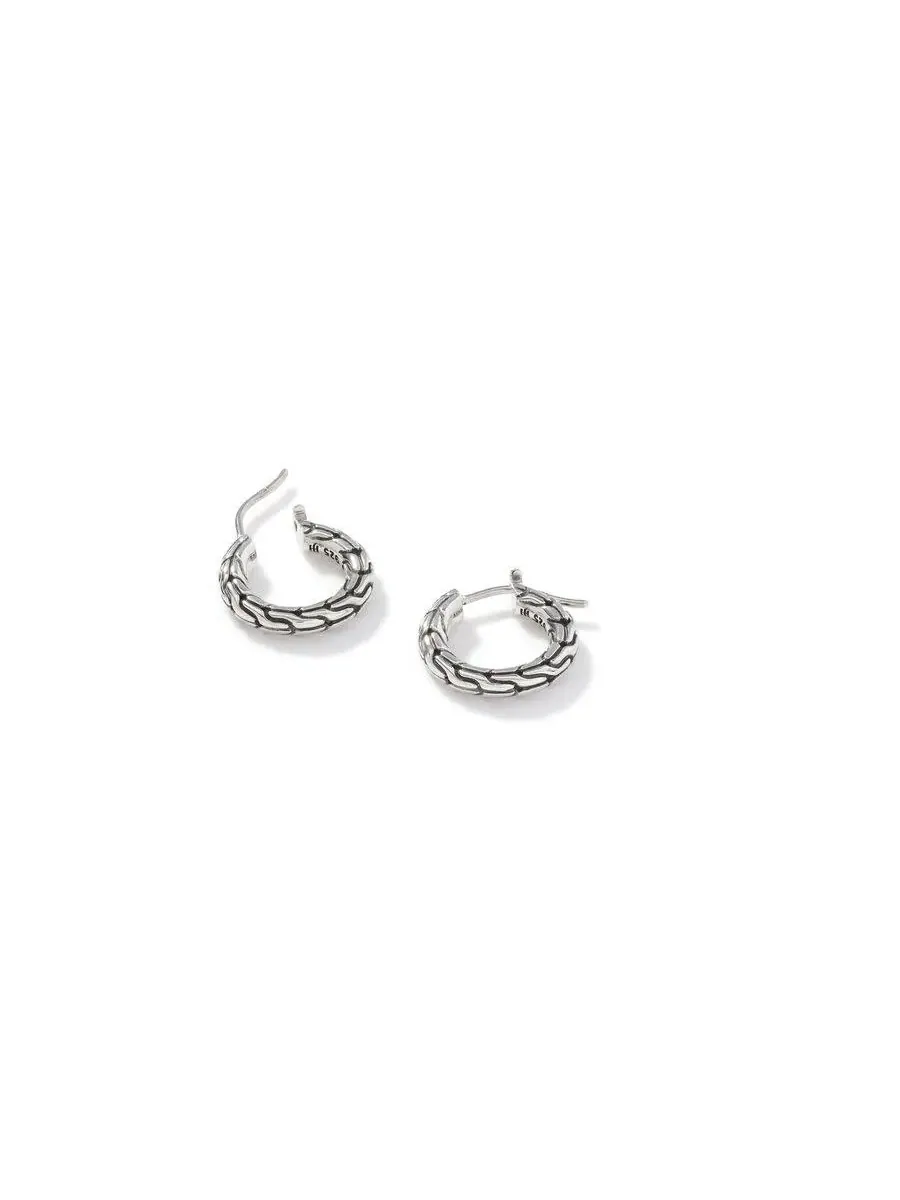 Серьга-кольцо маленькая John Hardy Classic Chain из серебра 925 пробы - Eb999709