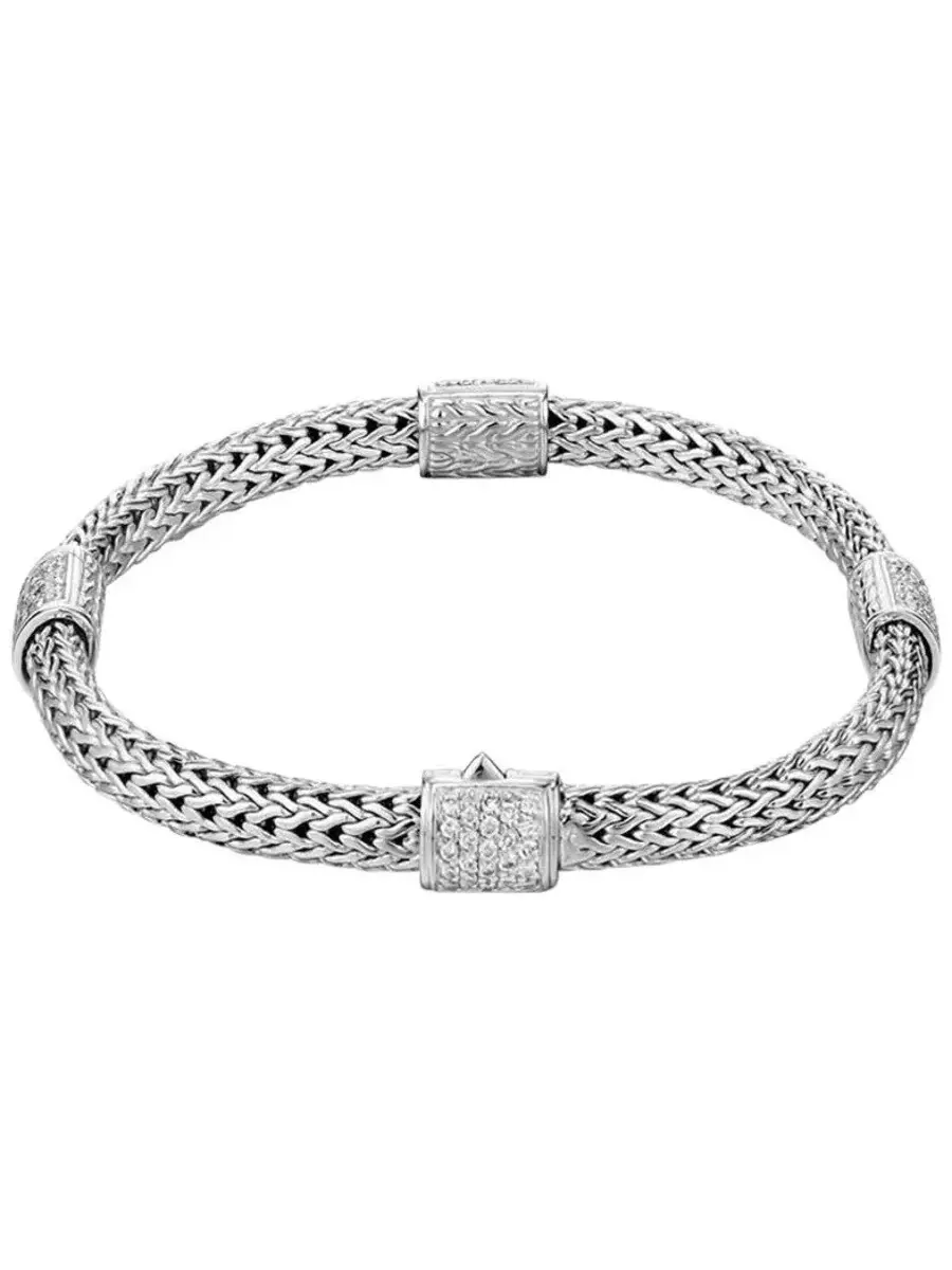 Женское колье John Hardy Classic Chain из серебра с бриллиантовой паве '0.73 карата', BBP9694DIXM