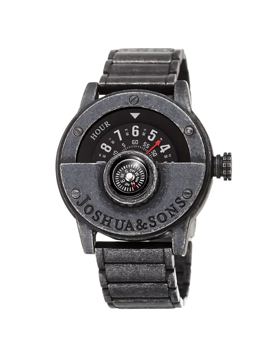 Мужские часы Joshua and Sons Quartz с черным циферблатом JX139BK — изображение 1 из 4, оттенок серый