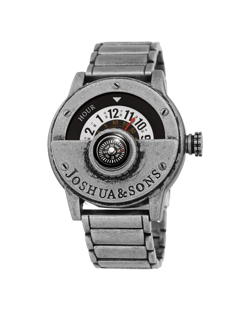 Мужские часы Joshua and Sons Quartz с белым циферблатом JX139SS — изображение 1 из 4, оттенок серебряный