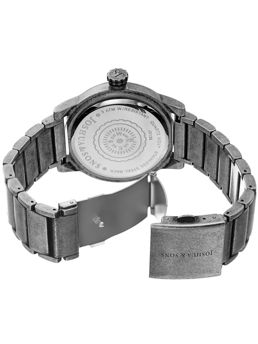 Мужские часы Joshua and Sons Quartz с белым циферблатом JX139SS — изображение 4 из 4, оттенок серебряный
