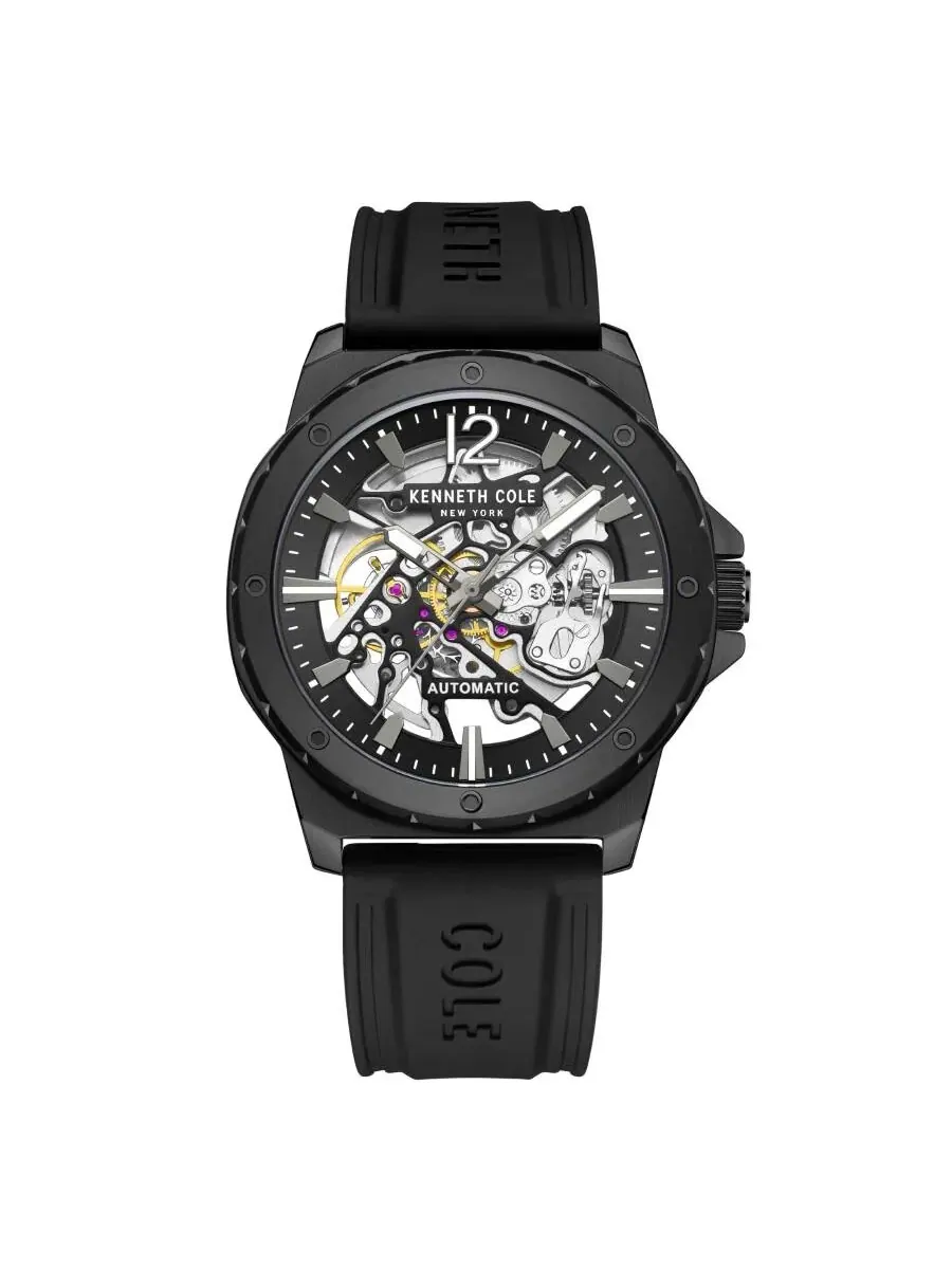 Мужские автоматические часы Kenneth Cole New York с прозрачным циферблатом KCWGR2217410 — изображение 1 из 3, оттенок черный