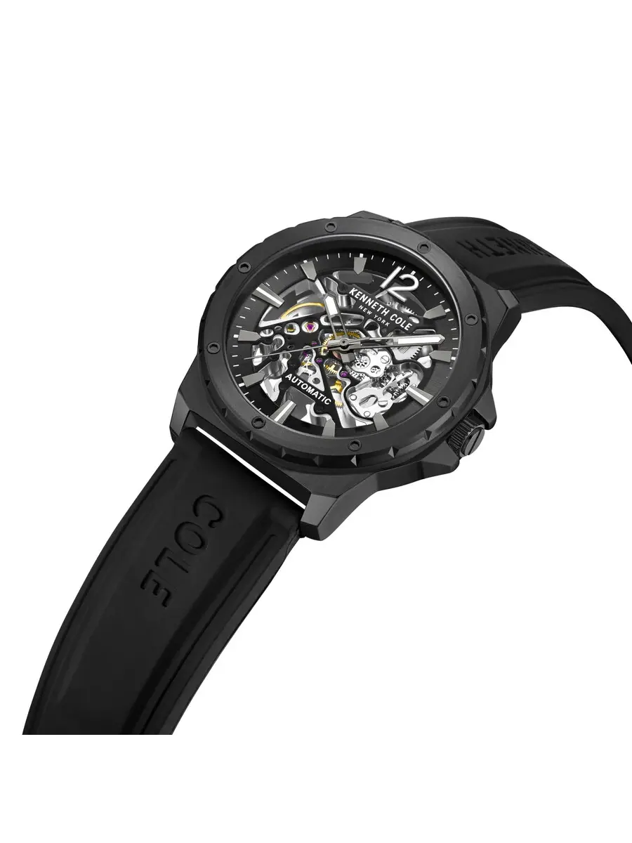 Мужские автоматические часы Kenneth Cole New York с прозрачным циферблатом KCWGR2217410 — изображение 2 из 3, оттенок черный