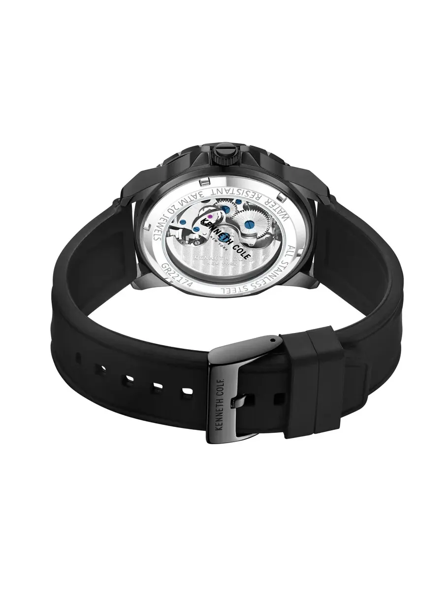 Мужские автоматические часы Kenneth Cole New York с прозрачным циферблатом KCWGR2217410 — изображение 3 из 3, оттенок черный