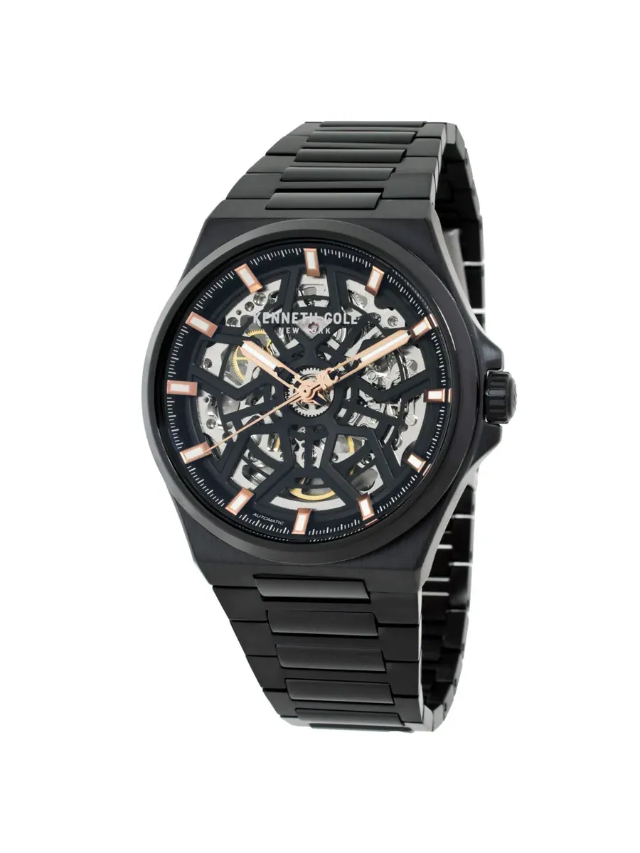Мужские автоматические часы Kenneth Cole New York с прозрачным циферблатом KCWGY0065303 — изображение 1 из 3, оттенок черный