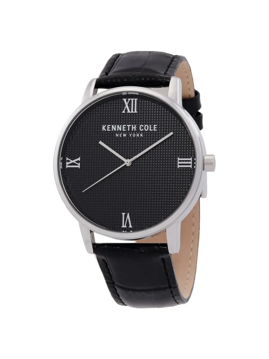 Мужские часы Kenneth Cole New York с черным кварцевым циферблатом KCWGA7006701 — изображение 1 из 3, оттенок серебряный