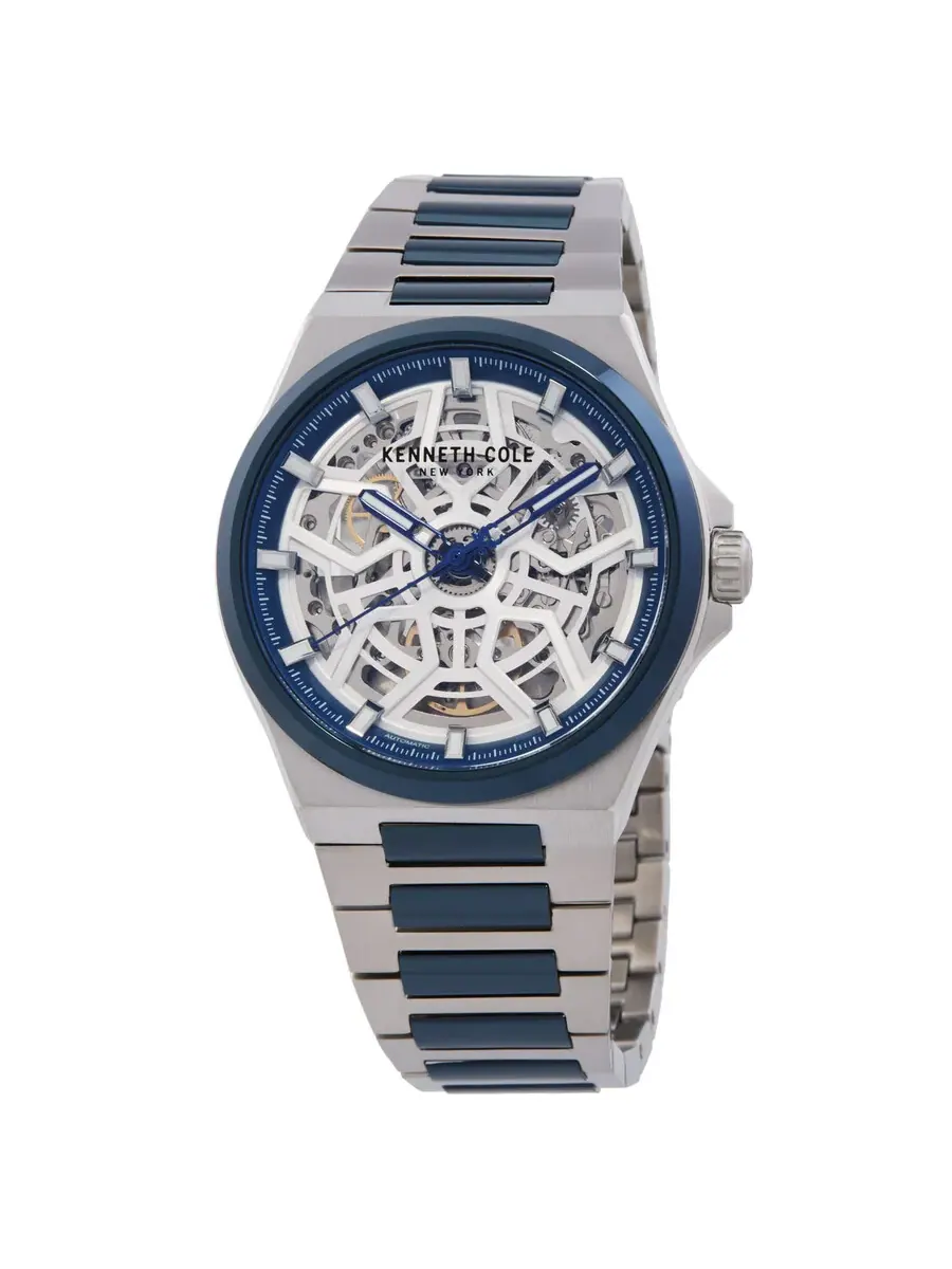 Мужские механические часы Kenneth Cole New York Skeleton KCWGY0065304 — изображение 1 из 3, оттенок синий