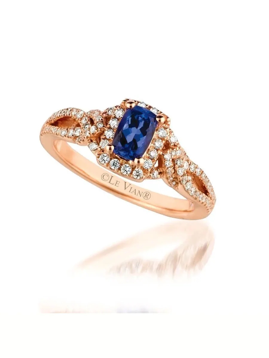 Кольца Le Vian Ladies с черникой и танзанитом, установленные в 14-каратное клубничное золото — изображение 1 из 1