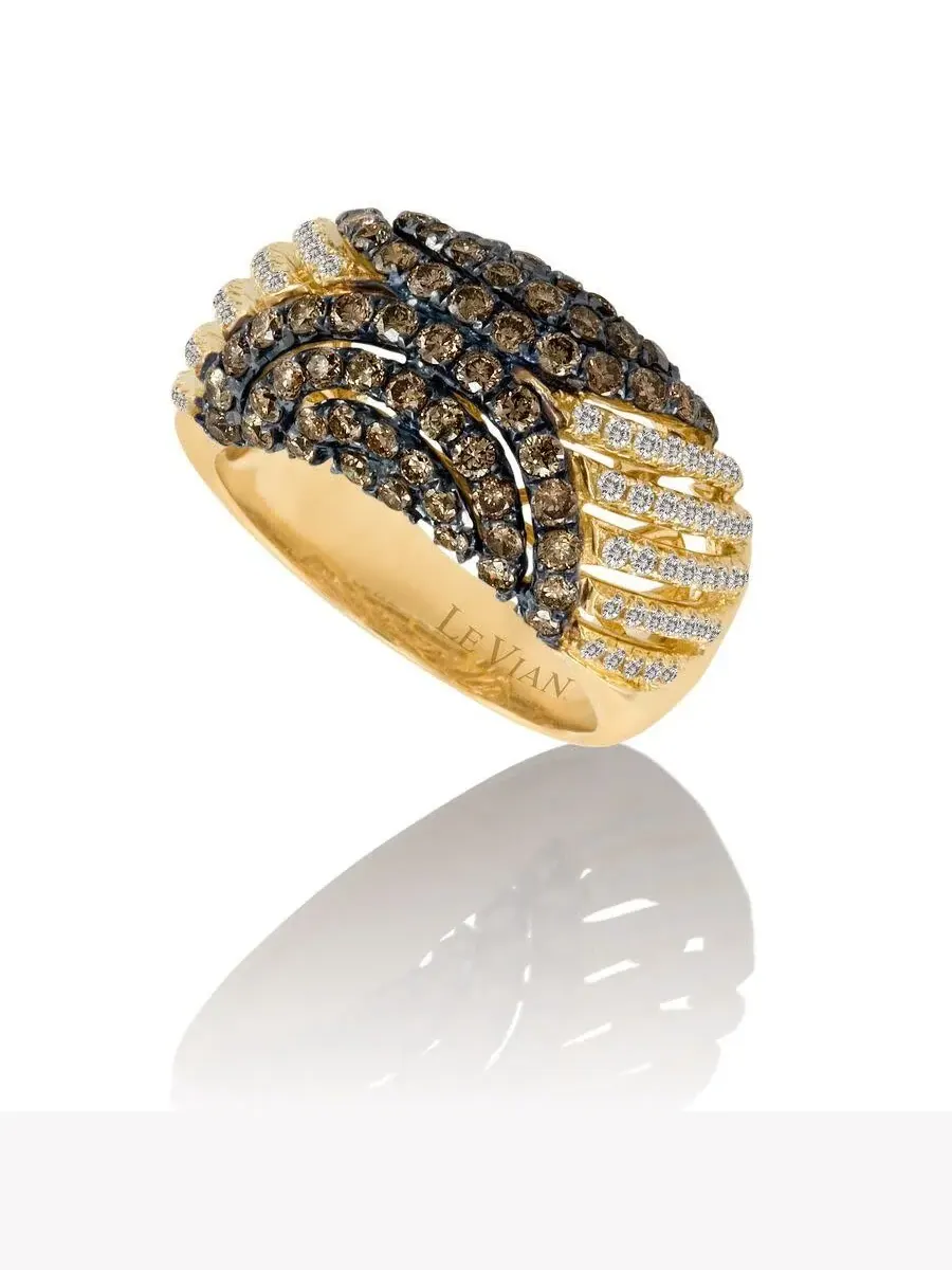 Набор колец Le Vian Ladies Euphoria Chocolate из 14-каратного медового золота — изображение 1 из 1, оттенок коричневый