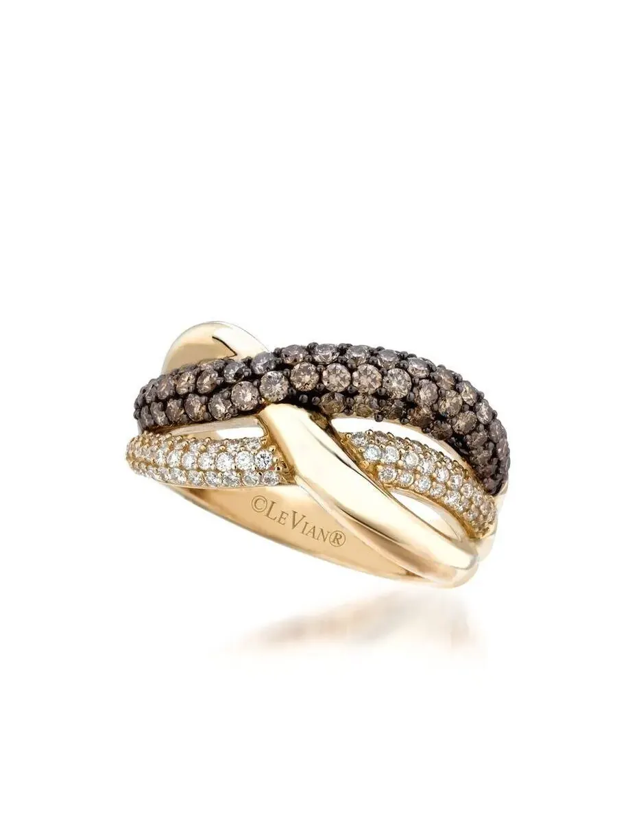 Набор колец Le Vian Ladies Euphoria Chocolate из 14-каратного медового золота — изображение 1 из 1, оттенок коричневый