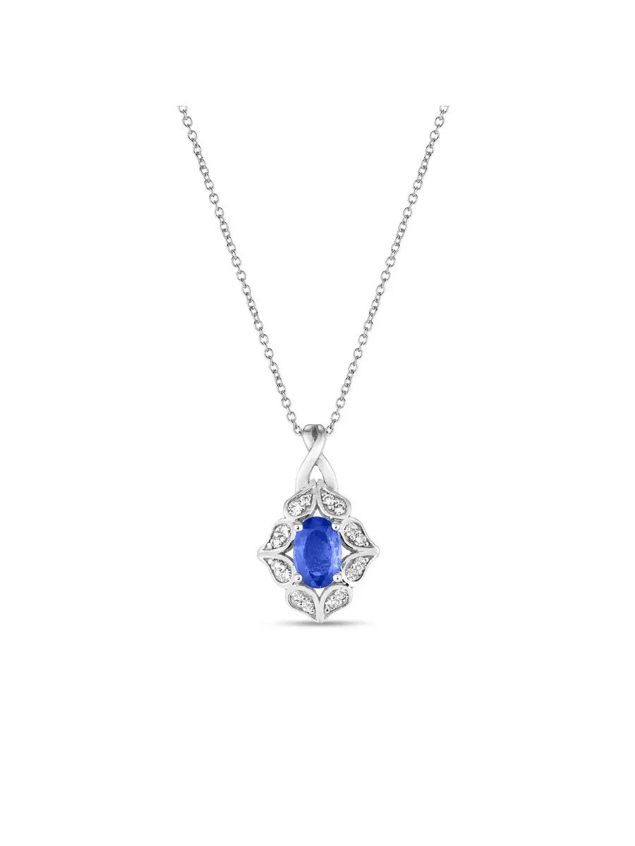 Подвеска Le Vian с голубым сапфиром Blueberry, установленная в 14-каратном золотом цвета ванили — изображение 1 из 3