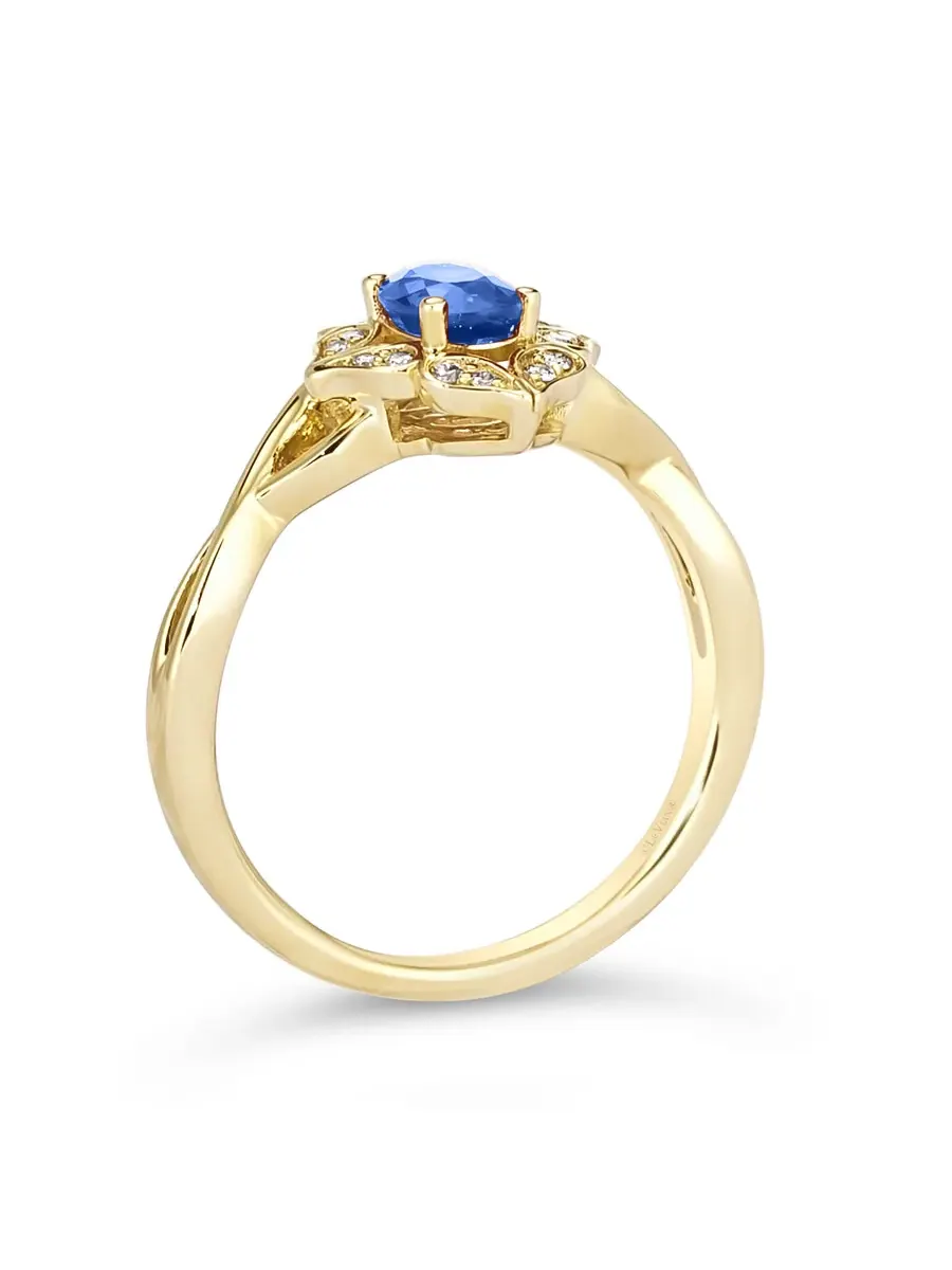 Кольцо Le Vian с голубым сапфиром Blueberry, выполненное из 14-каратного медового золота — изображение 3 из 4, оттенок синий