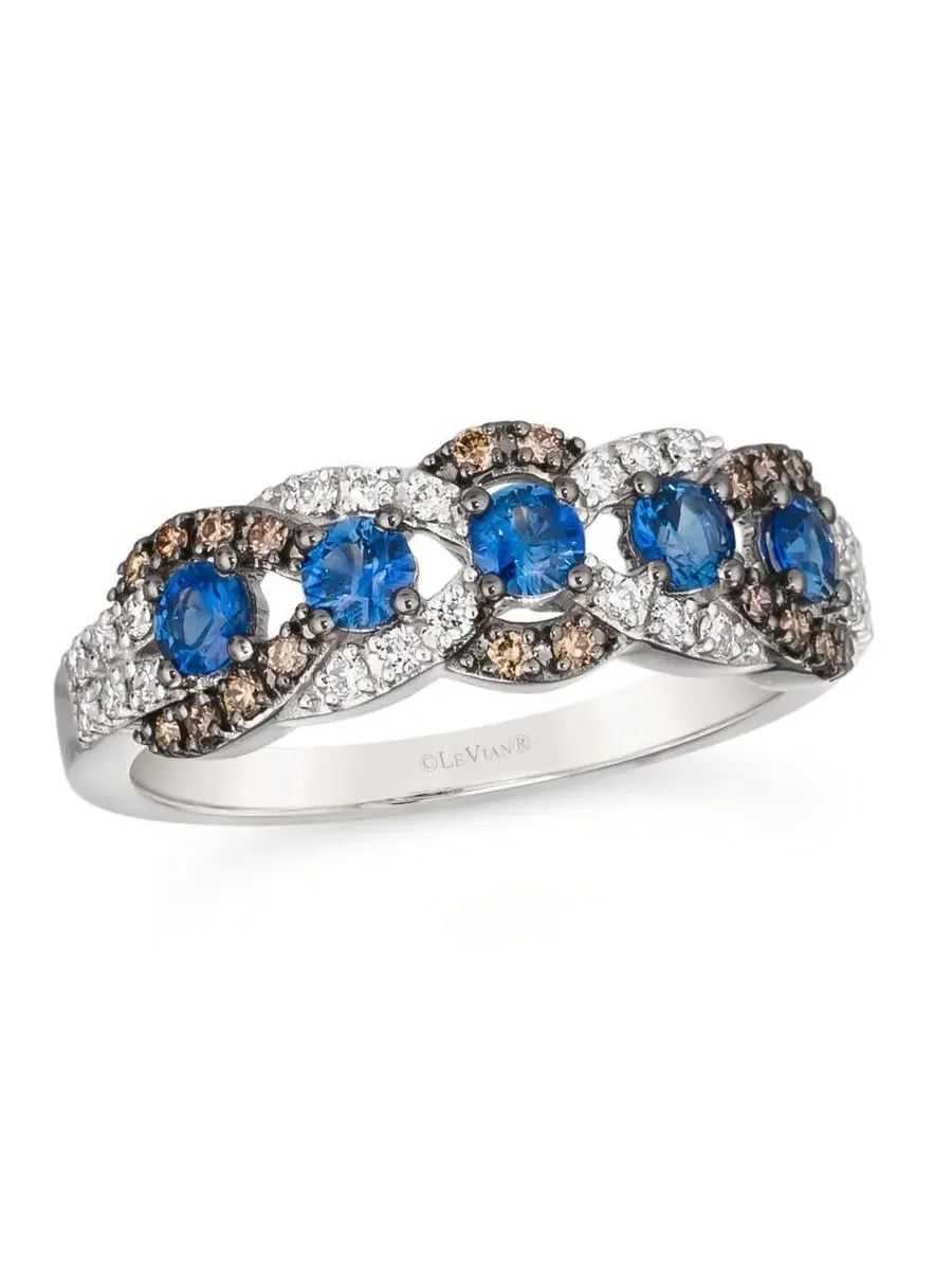 Кольцо Le Vian с голубым сапфиром Blueberry, выполненное из 14-каратного ванильного золота — изображение 1 из 4
