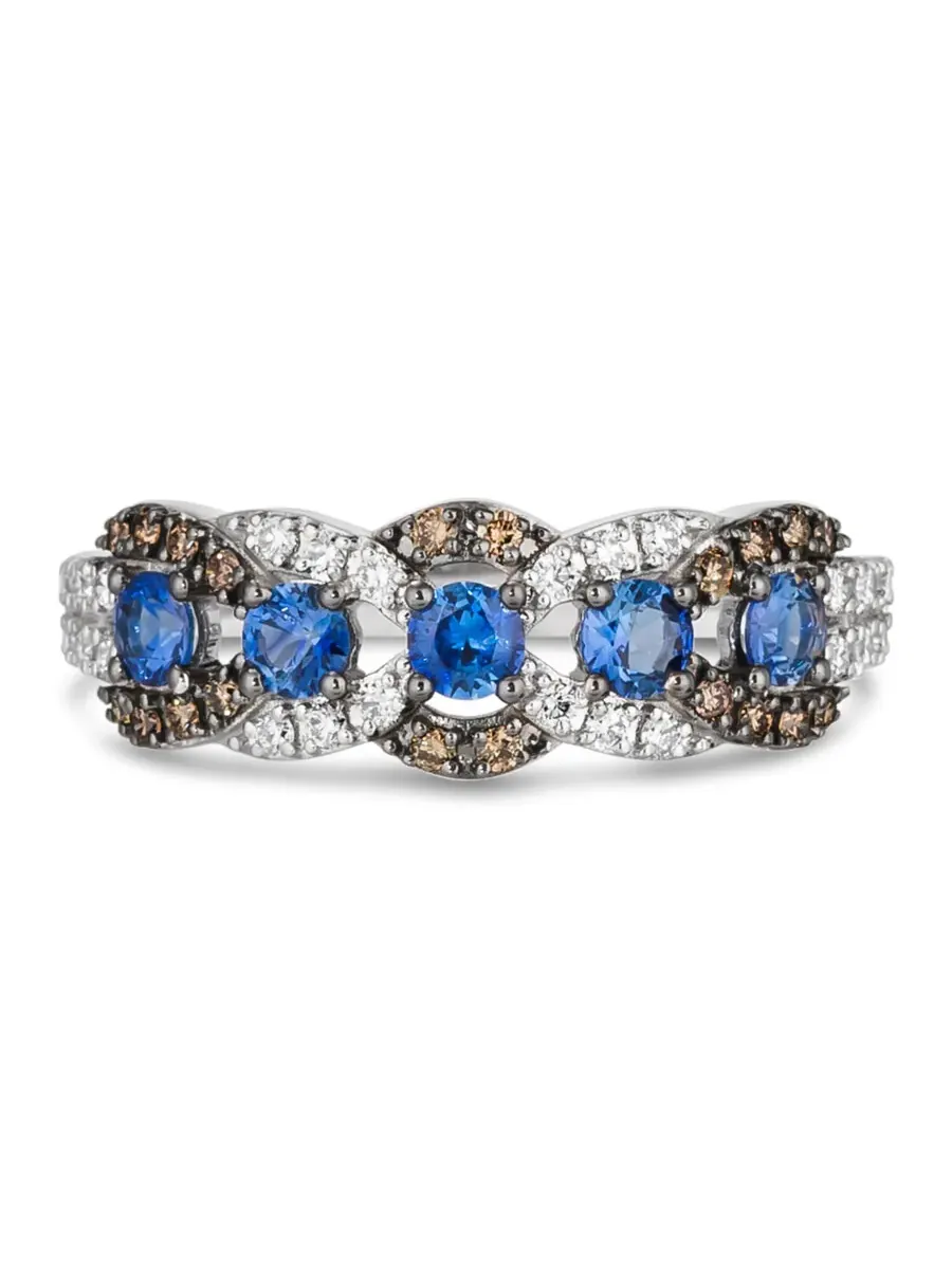 Кольцо Le Vian с голубым сапфиром Blueberry, выполненное из 14-каратного ванильного золота — изображение 2 из 4