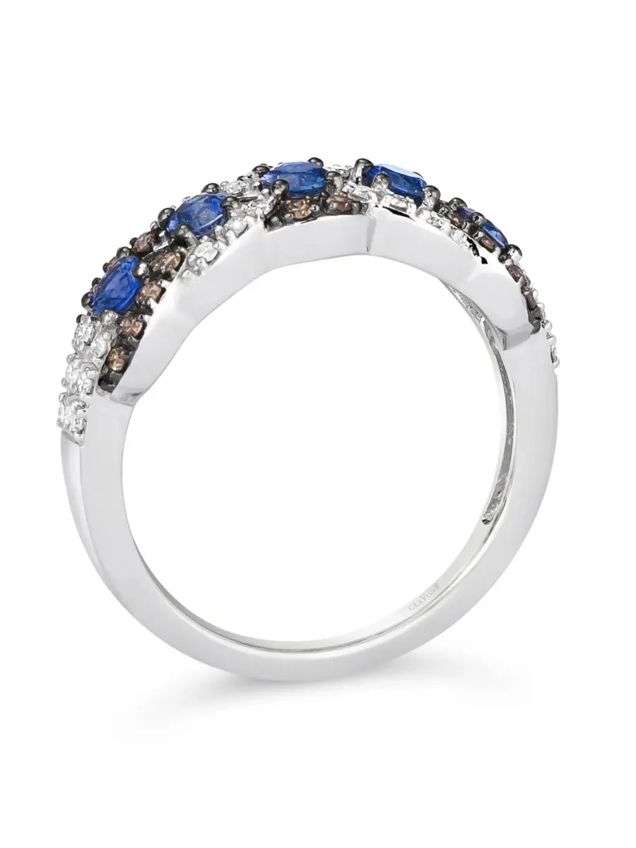 Кольцо Le Vian с голубым сапфиром Blueberry, выполненное из 14-каратного ванильного золота — изображение 3 из 4
