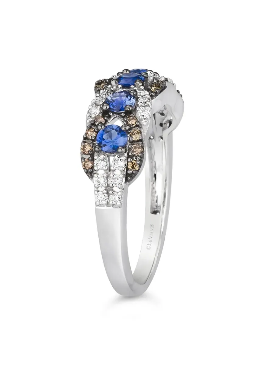 Кольцо Le Vian с голубым сапфиром Blueberry, выполненное из 14-каратного ванильного золота — изображение 4 из 4