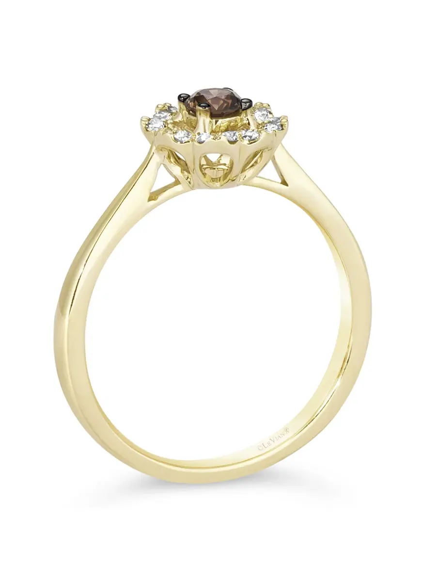 Кольцо Le Vian с шоколадным бриллиантом, выполненное из 14-каратного медового золота — изображение 3 из 4, оттенок коричневый