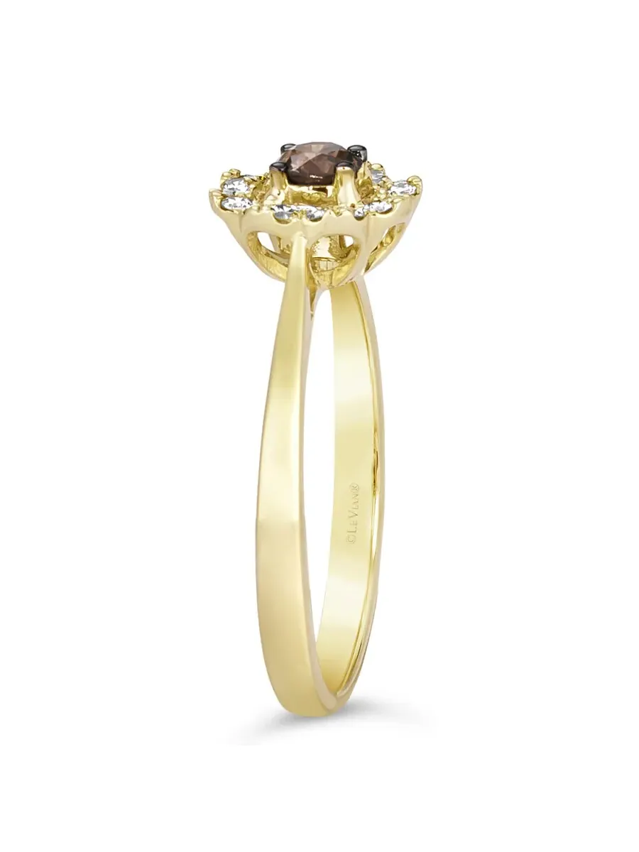 Кольцо Le Vian с шоколадным бриллиантом, выполненное из 14-каратного медового золота — изображение 4 из 4, оттенок коричневый