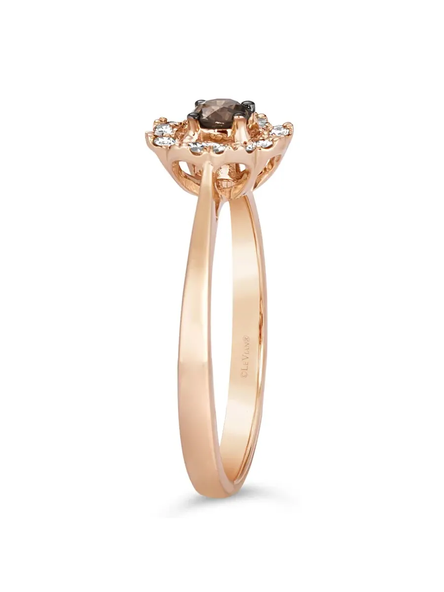 Кольцо Le Vian с шоколадным бриллиантом в 14-каратном клубничном золотe — изображение 3 из 4, оттенок коричневый