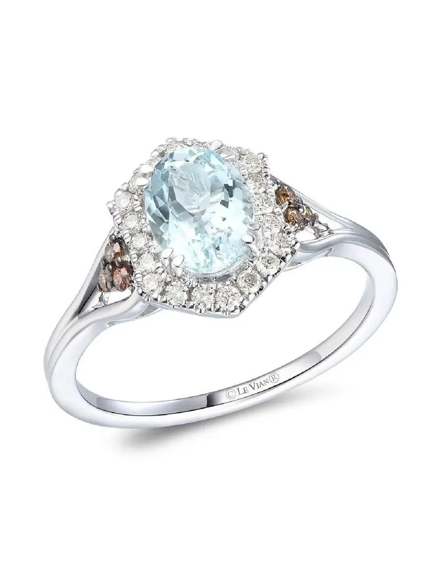 Женские кольца Le Vian с аквамарином, выполненные из 14-каратного золотого сплава 'Ваниль' — изображение 1 из 1