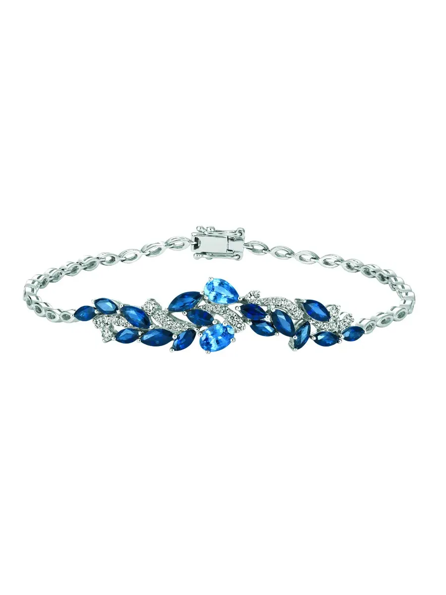Браслеты Le Vian Ladies с черникой и сапфирами, выполненные в 14-каратном ванильном золоте