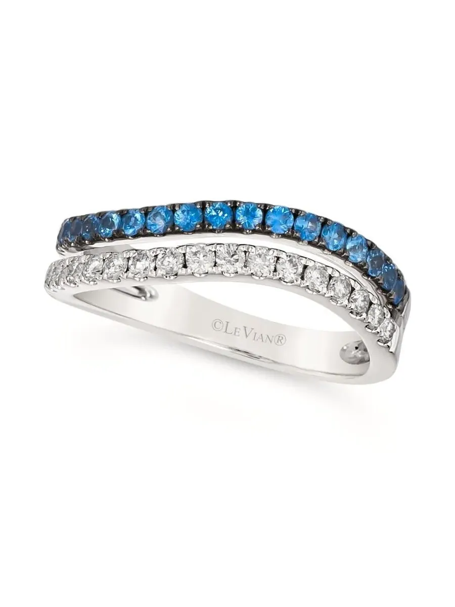 Кольца из коллекции Le Vian Ladies Blueberry Sapphire, выполненные из 14-каратного ванильного золота — изображение 1 из 1