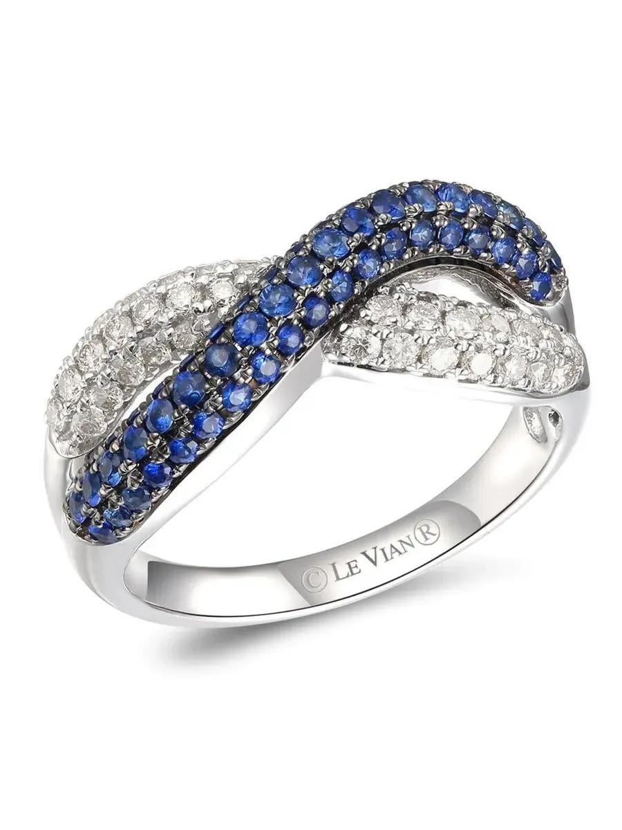 Кольца из коллекции Le Vian Ladies Blueberry Sapphire, выполненные из 14-каратного ванильного золота — изображение 1 из 1