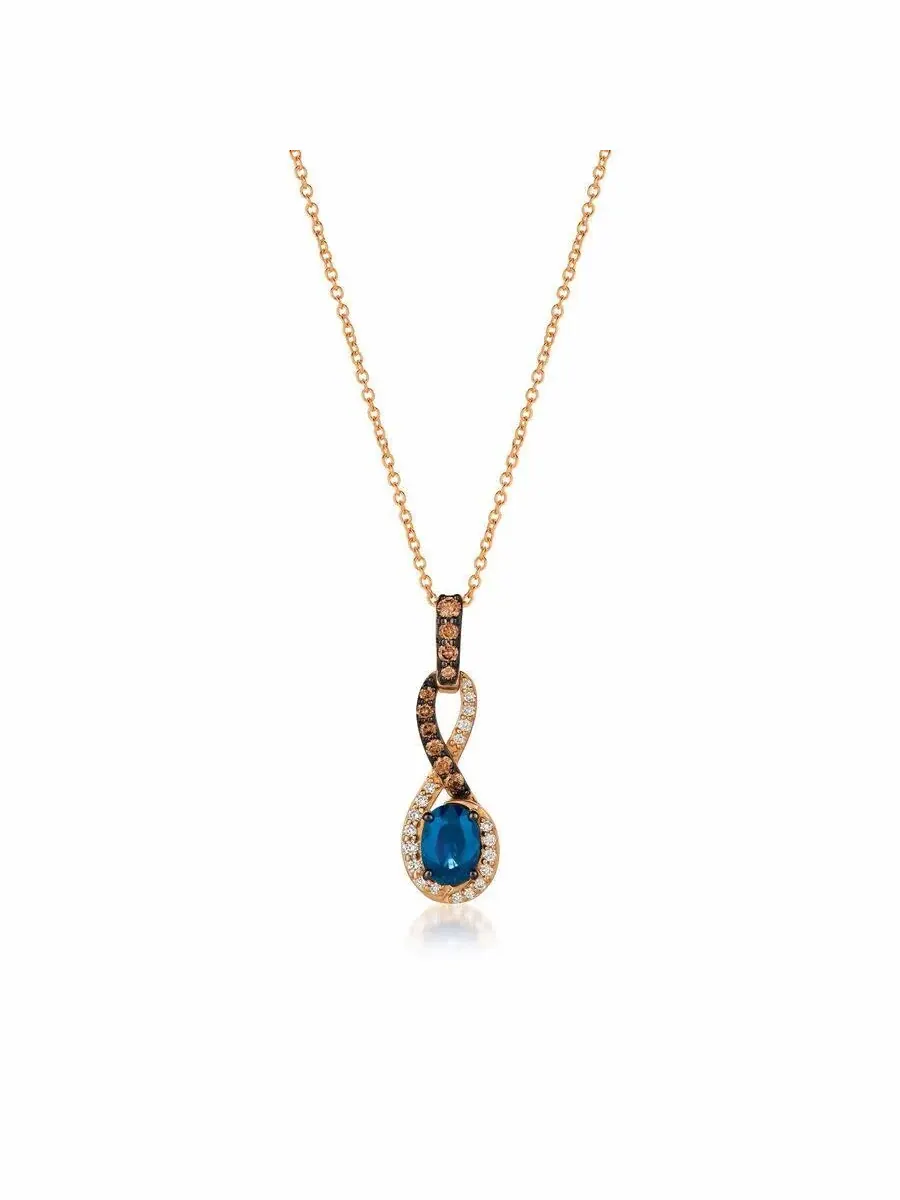 Женское ожерелье Le Vian с голубыми сапфирами Blueberry, выполненные в 14-каратном клубничном золоте — изображение 1 из 1