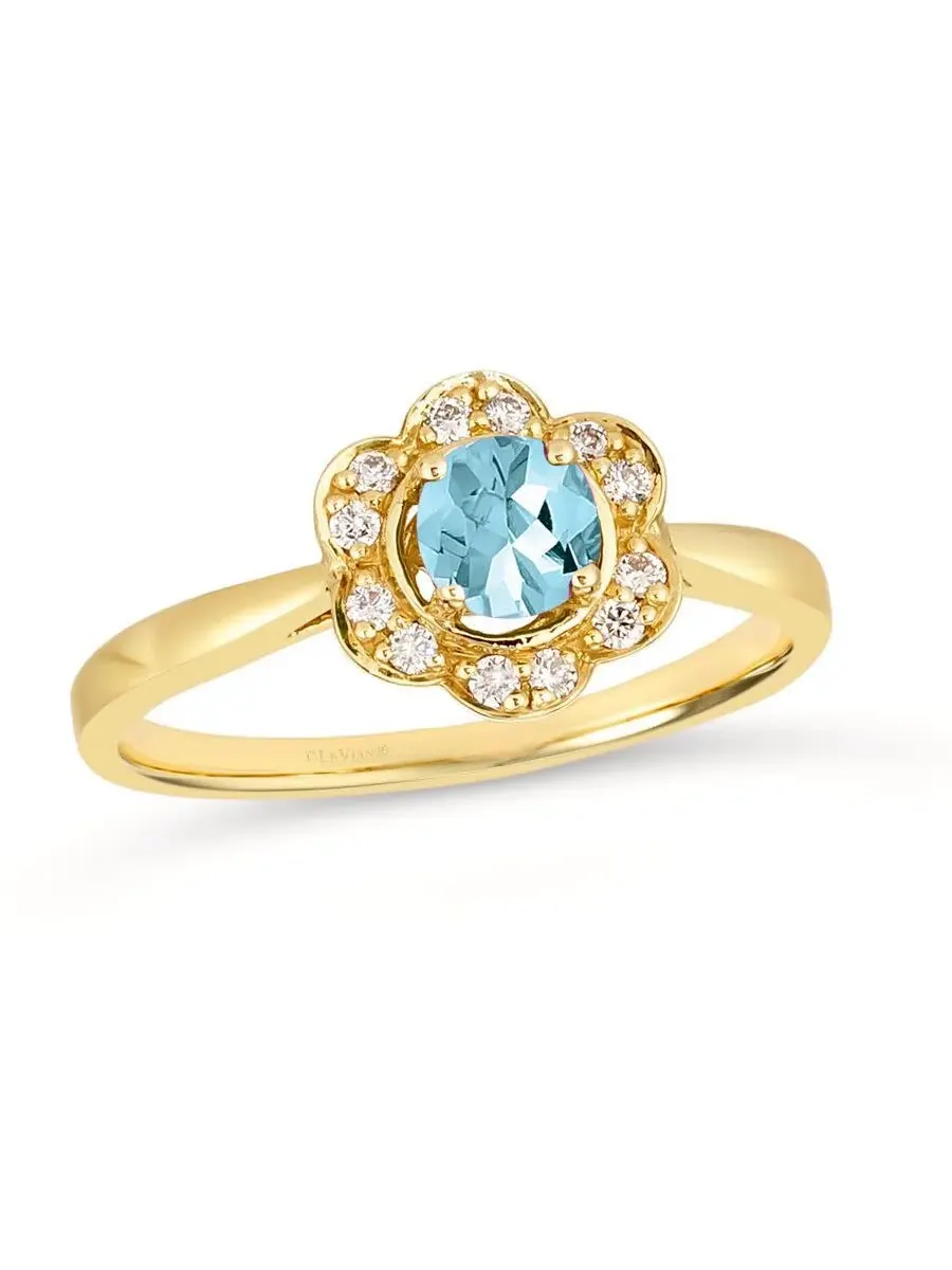 Женские кольца Le Vian с голубым сапфиром Blueberry, установленные в 14-каратное медовое золото — изображение 1 из 1