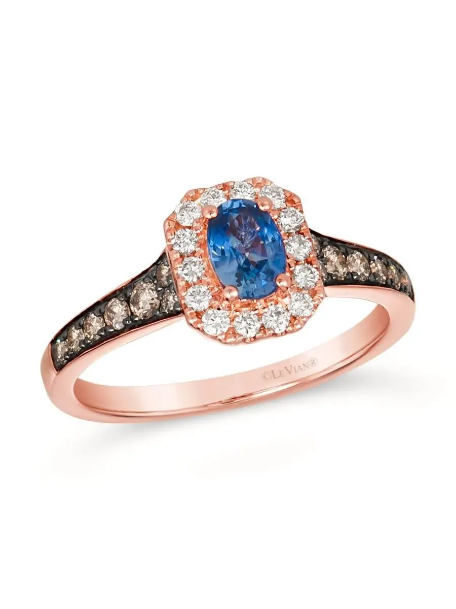 Женские кольца Le Vian с голубыми сапфирами Blueberry, установленные в клубничное золото 14 карат — изображение 1 из 1