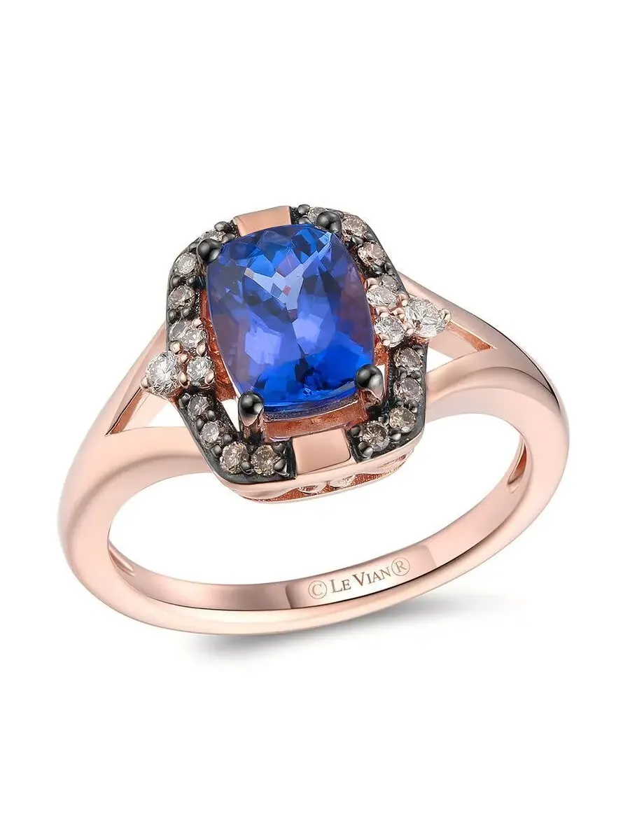 Кольца Le Vian Ladies с черникой и танзанитом, установленные в 14-каратное клубничное золото — изображение 1 из 1