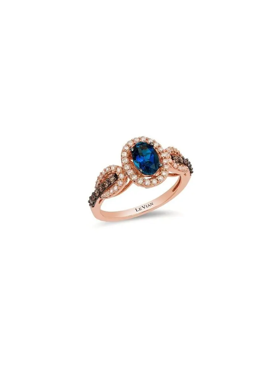 Кольца Le Vian Ladies с черникой и танзанитом, установленные в 14-каратное клубничное золото — изображение 1 из 1