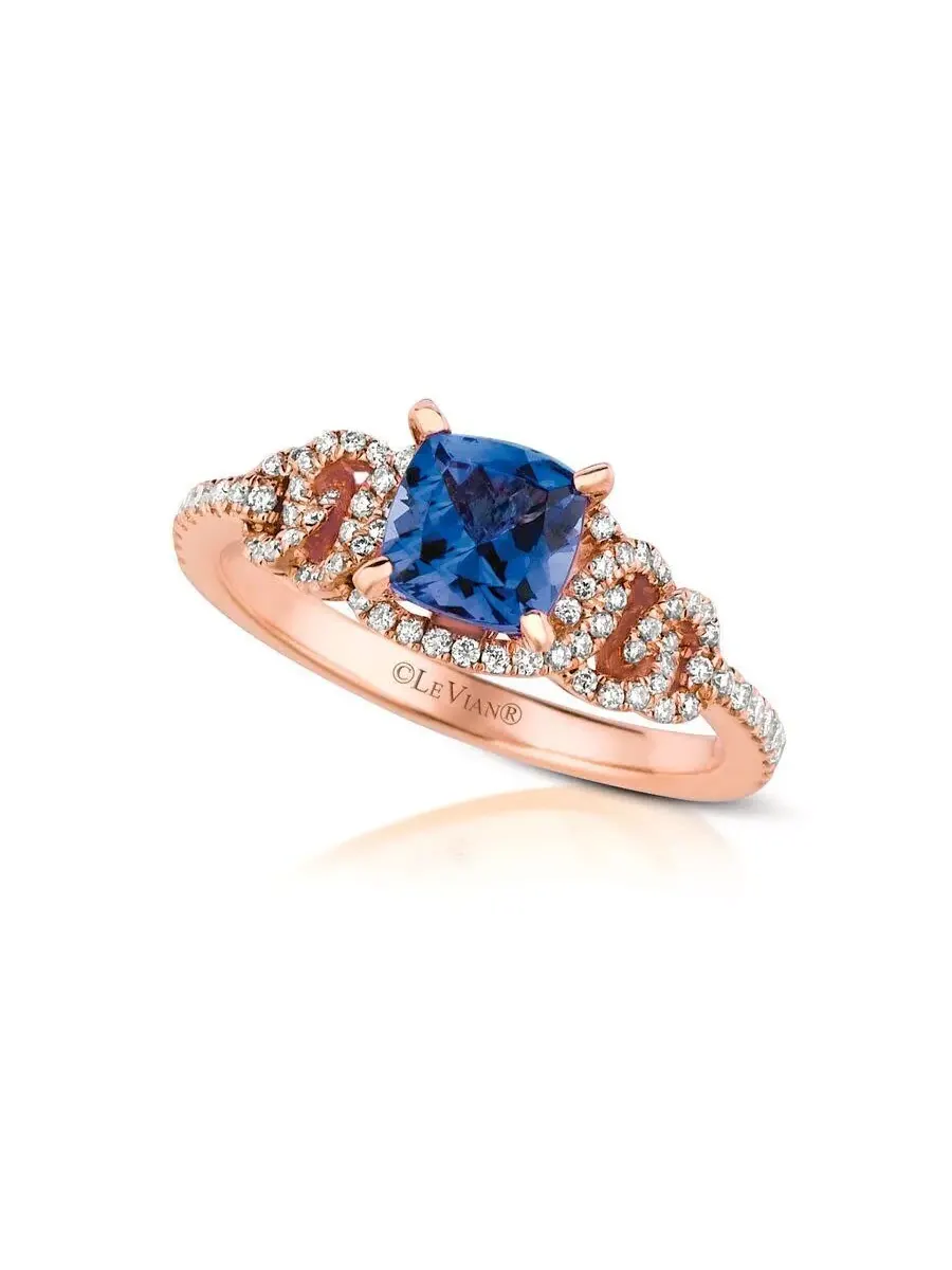 Кольца Le Vian Ladies с черникой и танзанитом, установленные в 14-каратное клубничное золото — изображение 1 из 1